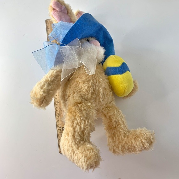 Hares in Hats Easter Bunny Rabbit 12” Beanbag Plush Gibson Greetings 1998 - Picture 7 of 7
